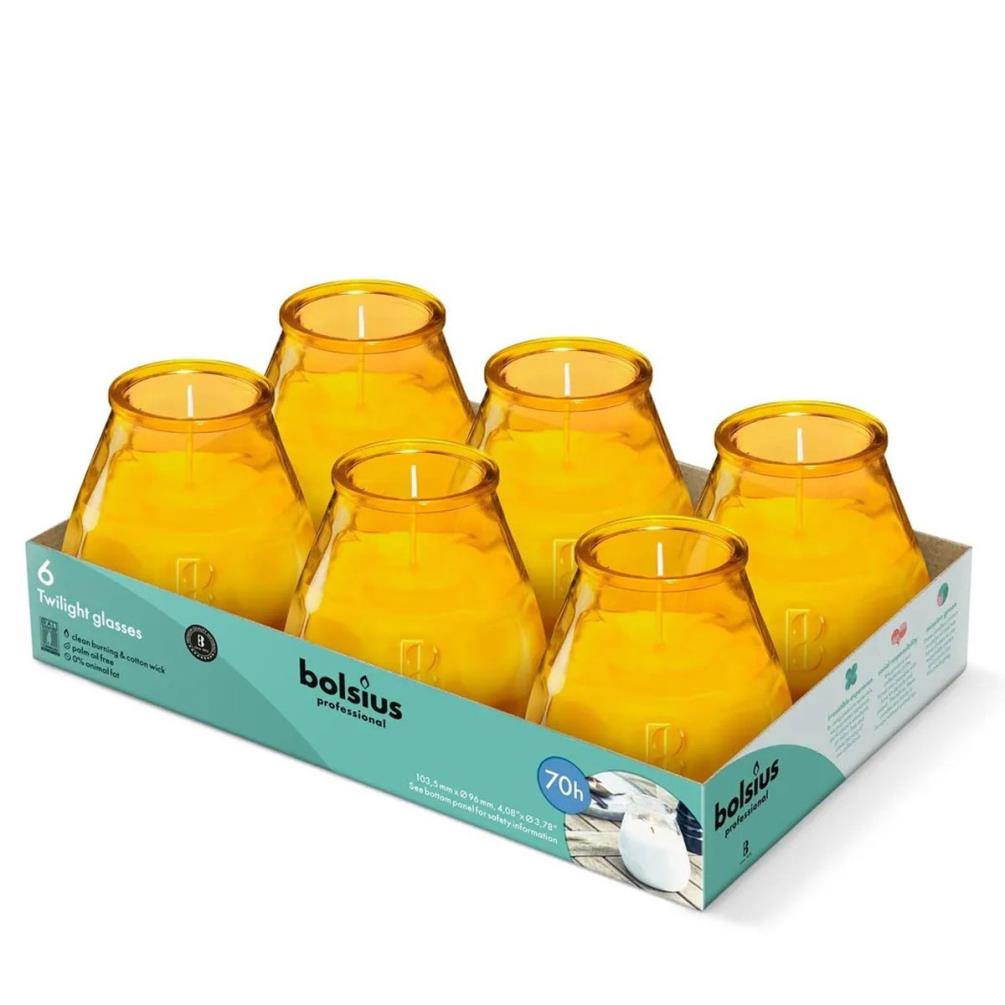 Bolsius Amber Professional Twilight Patio Candles (Pack of 6) £16.64